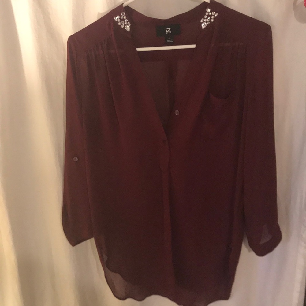 Burgandy Small Embellished Top